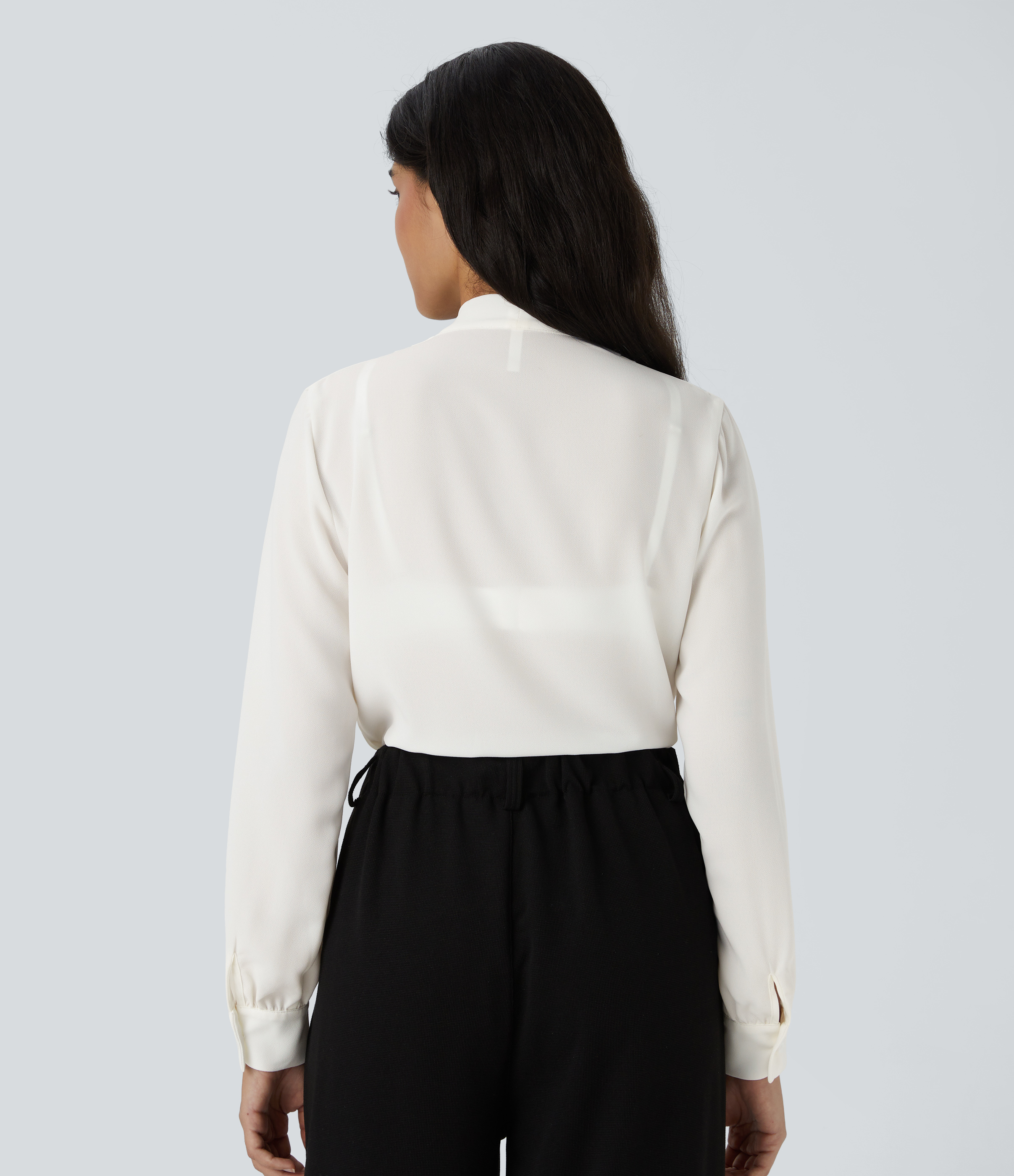 V Neck Long Sleeve Work Blouse