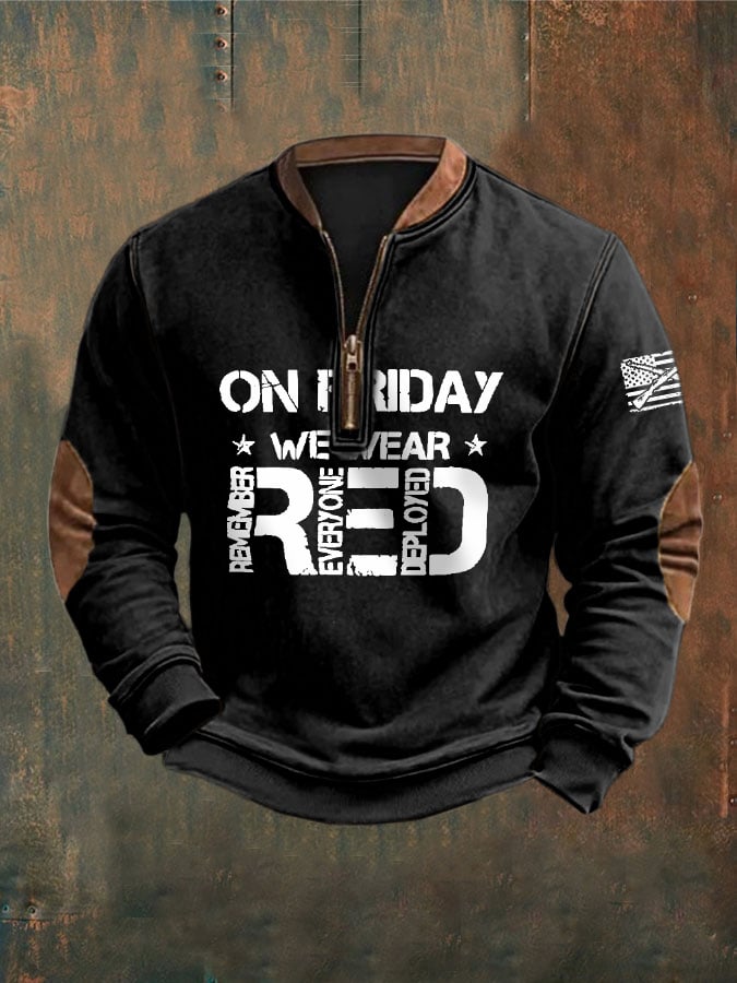 Men's On Friday We Wear Red Printed Sweatshirt