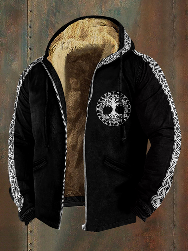 Men's Viking Life Of Tree Celtic Knot Pattern Zipper Jacket