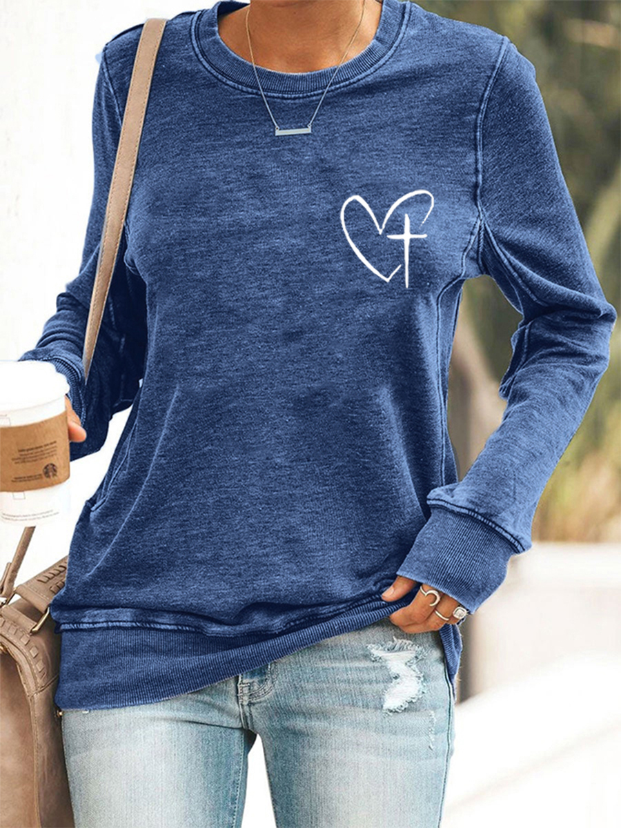 Women's Jesus Always Has My Back Casual Sweatshirt