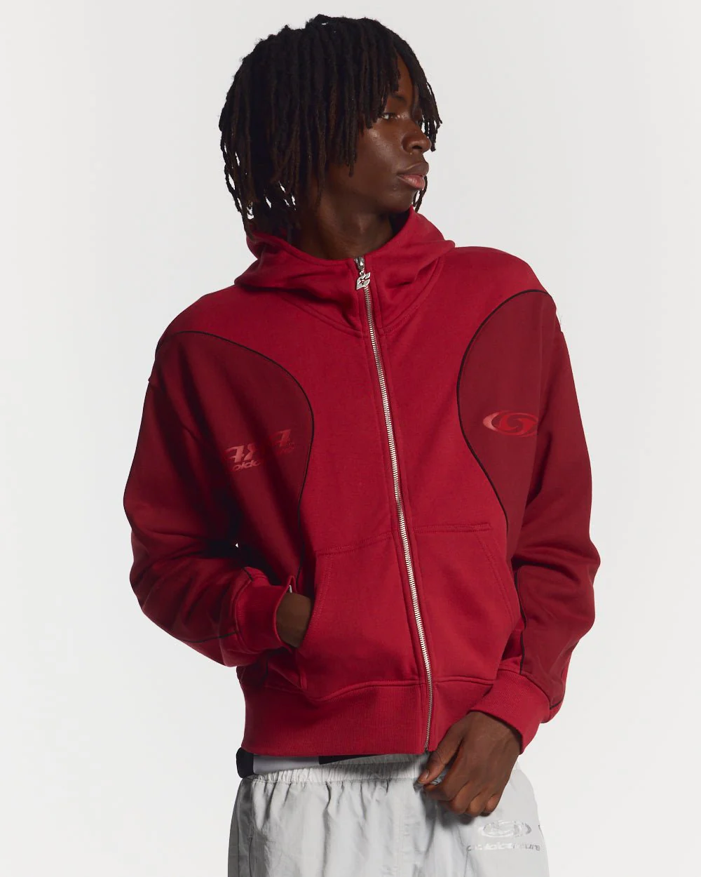 RUSH ZIPPER HOODIE RED