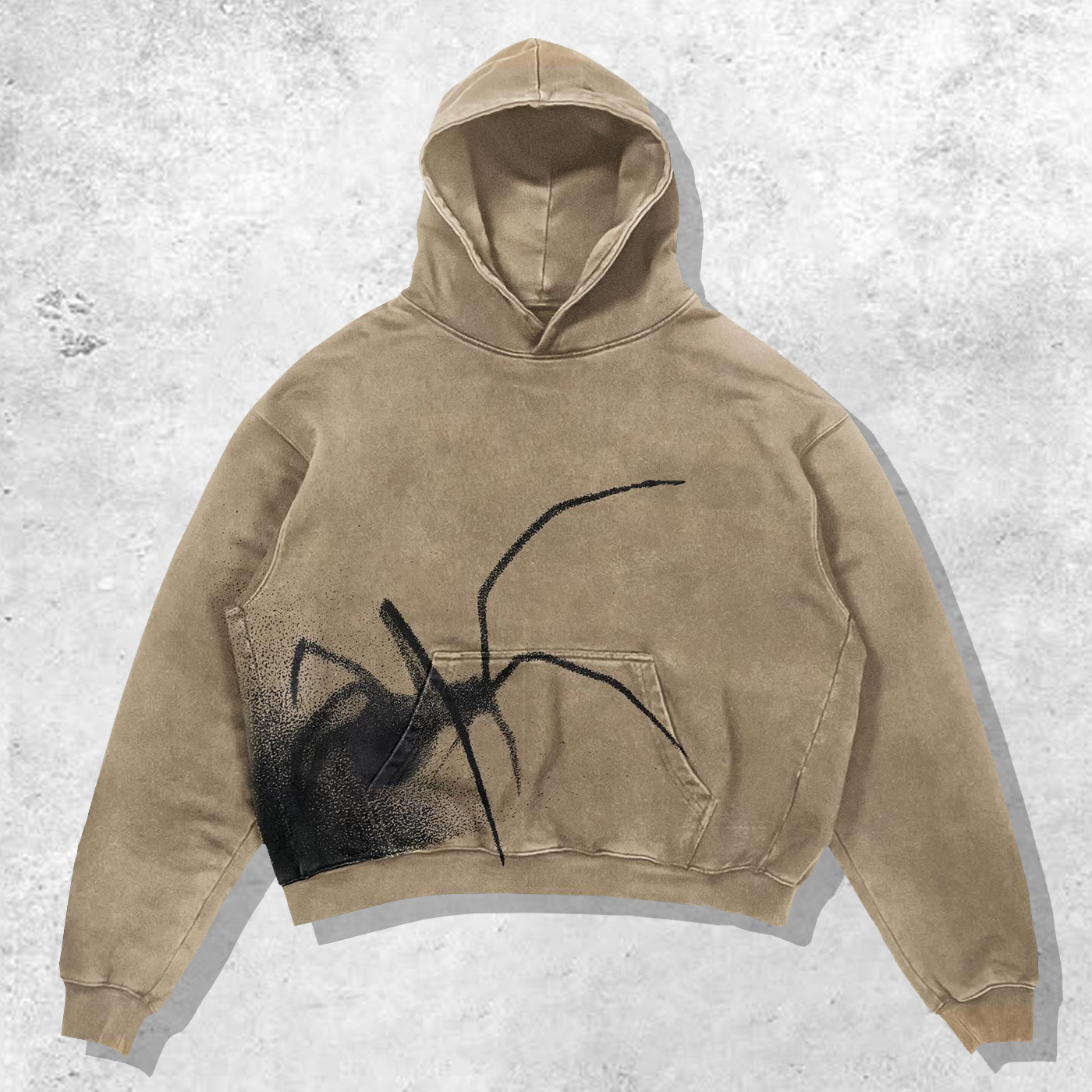 spider print hoodie