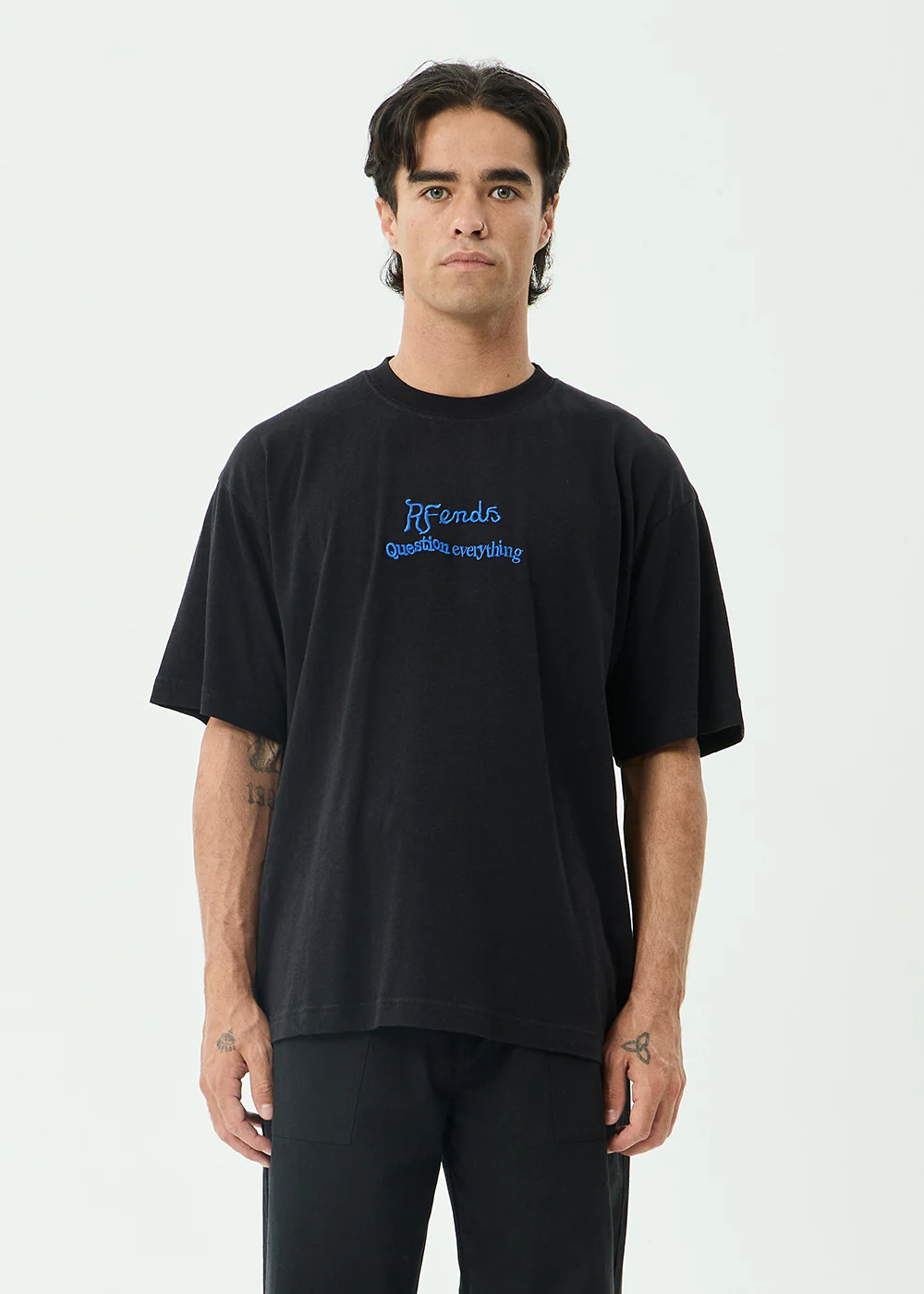 AFENDS Mens Mind Melt - Boxy Tee - Black