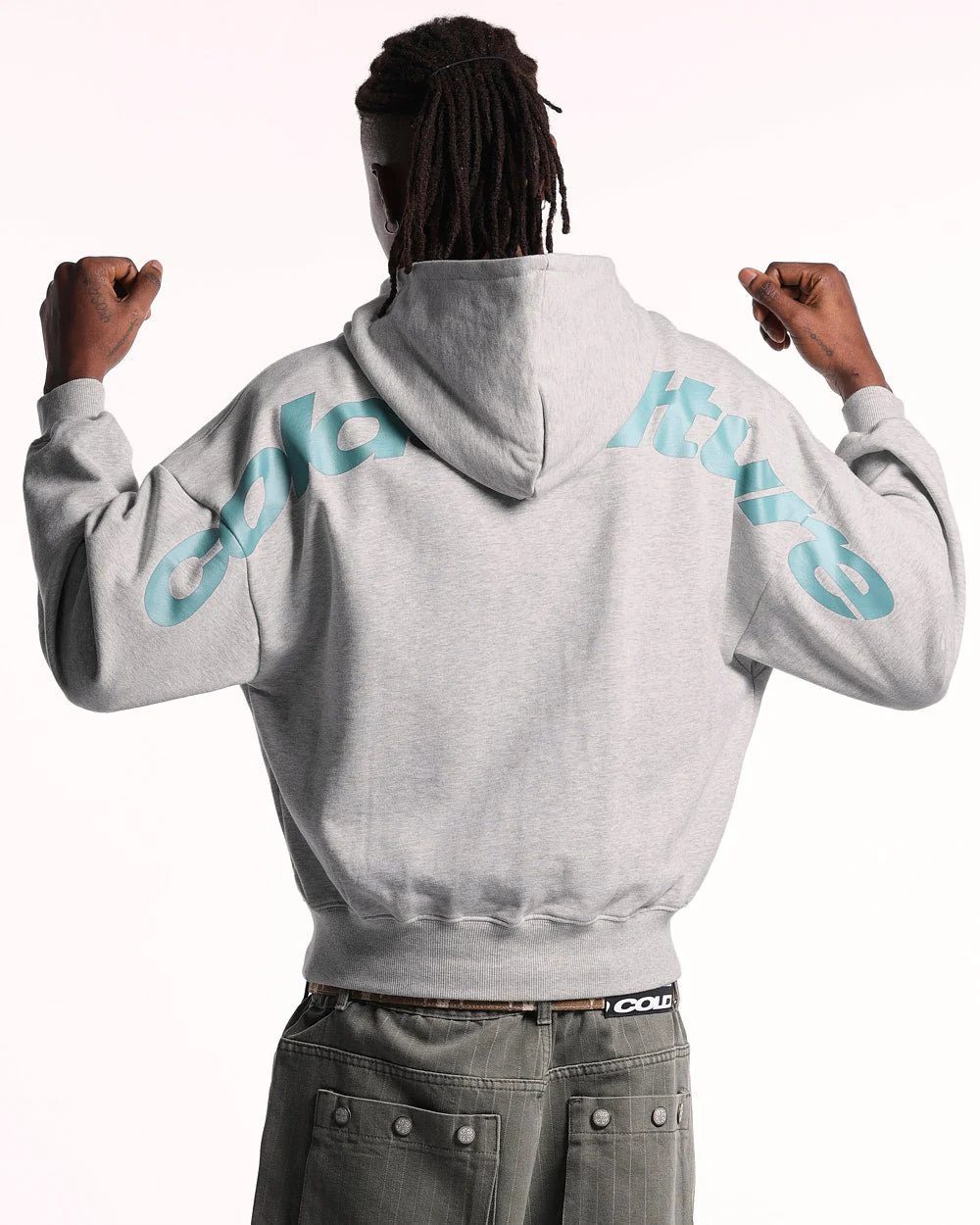 CURVED HOODIE ASH GREY