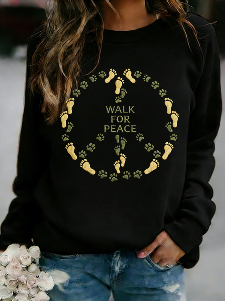 Women's Peace Walk Art Printed Sweatshirt