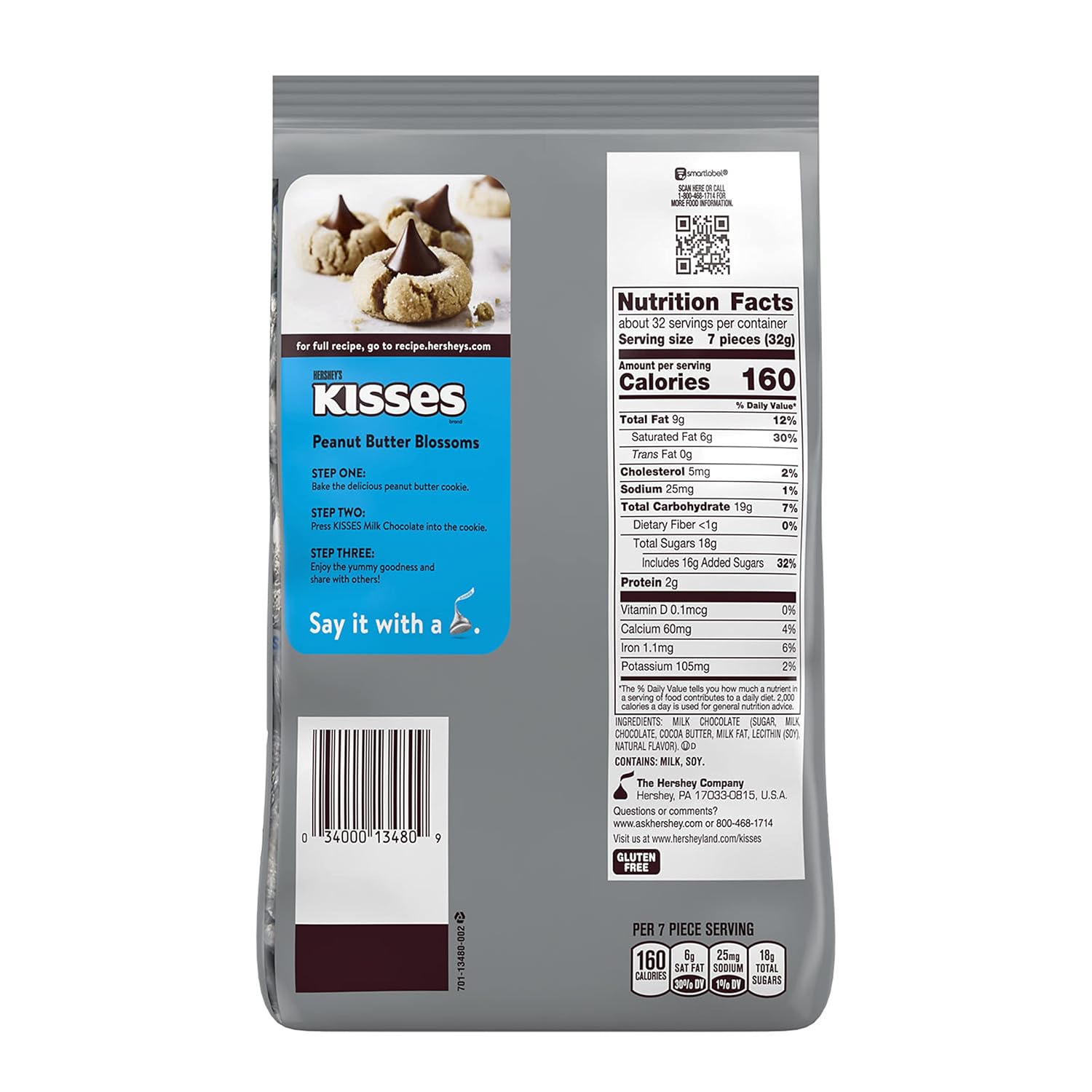 HERSHEY'S KISSES Milk Chocolate Candy Party Pack, 35.8 oz (Pack of 2)