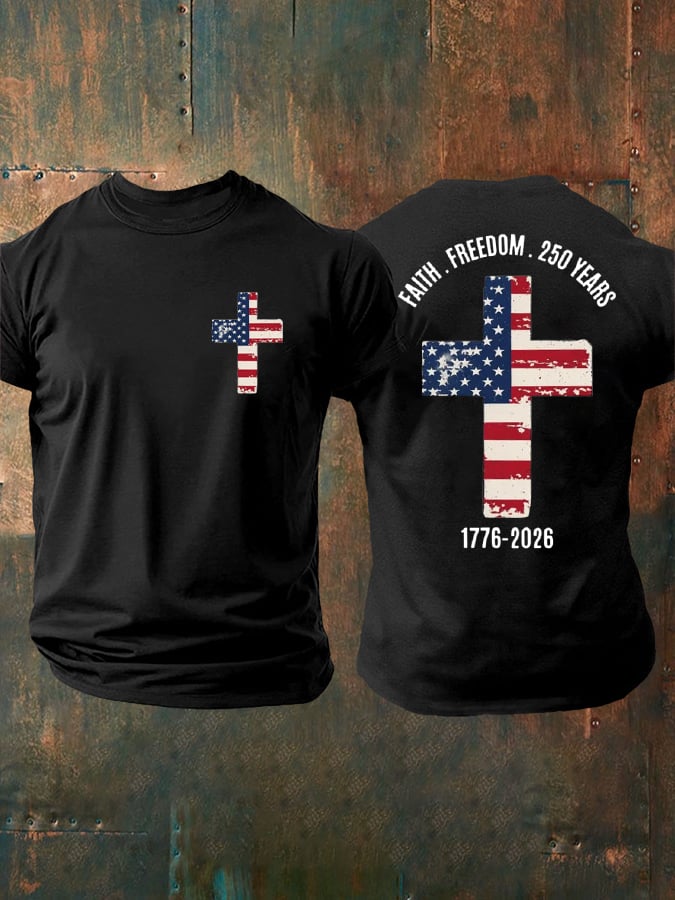 Men's 250th America Anniversary Casual Printed T-shirt
