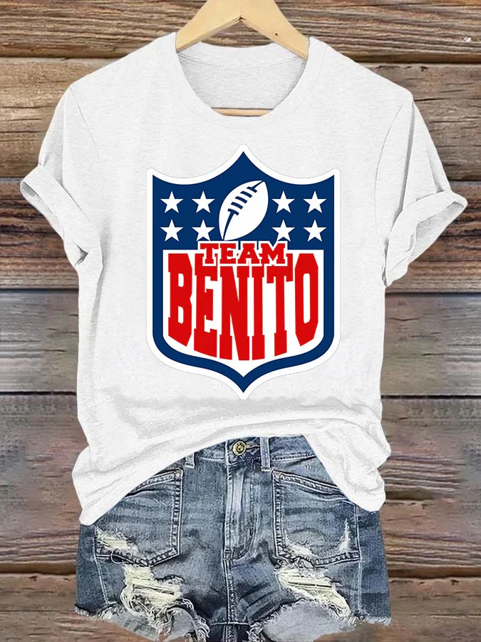 Women's  Team Benito Puerto Rico Print Casual Tee