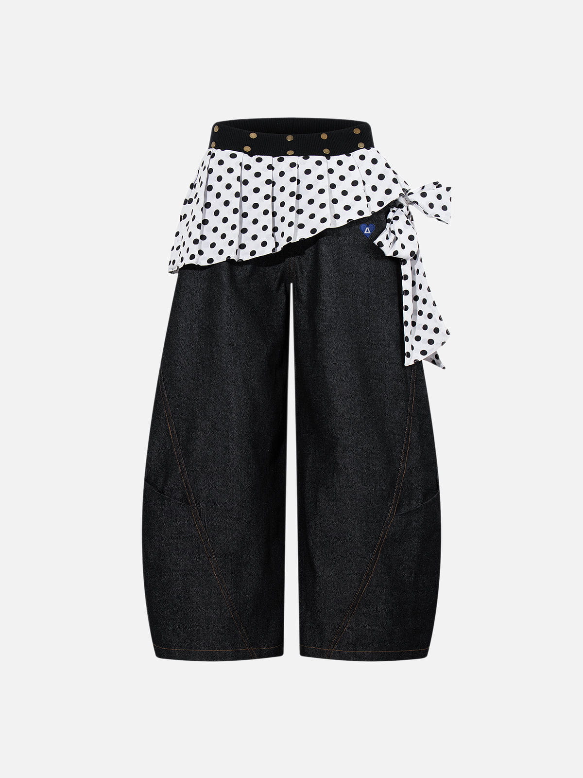 Aelfric Eden Polka Dot Layered Baggy Barrel Jeans