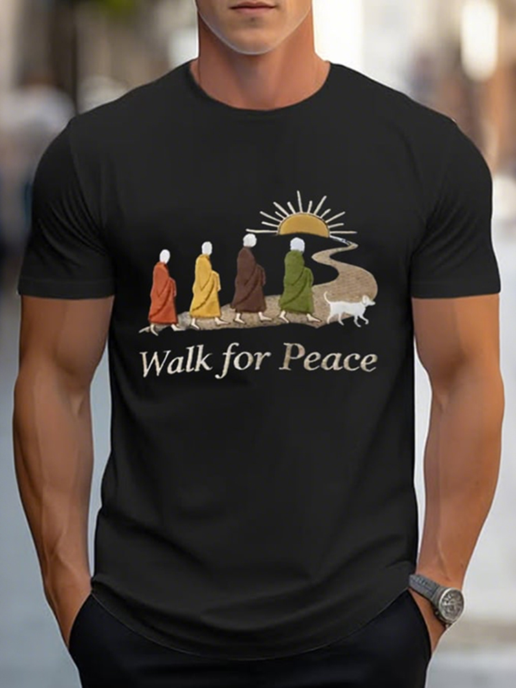 Men's Walk For Peace Printed  T-shirt