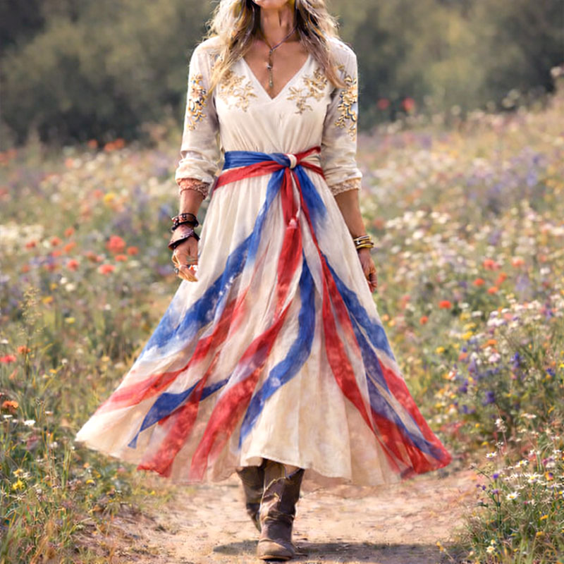 American Art and Leisure Print Casual Dress