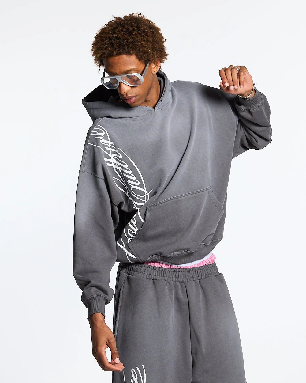 SCRIPT HOODIE ANTRACITE GREY