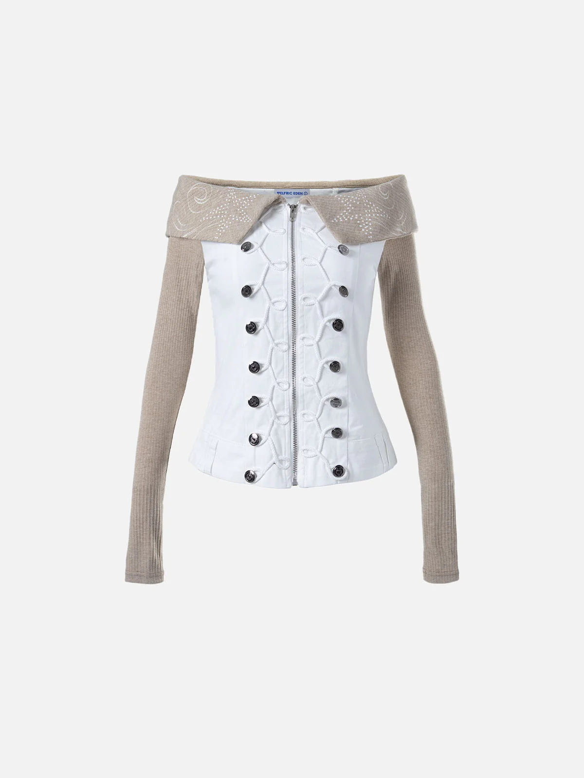 Aelfric Eden Button Loop Panel Long Sleeve Tee