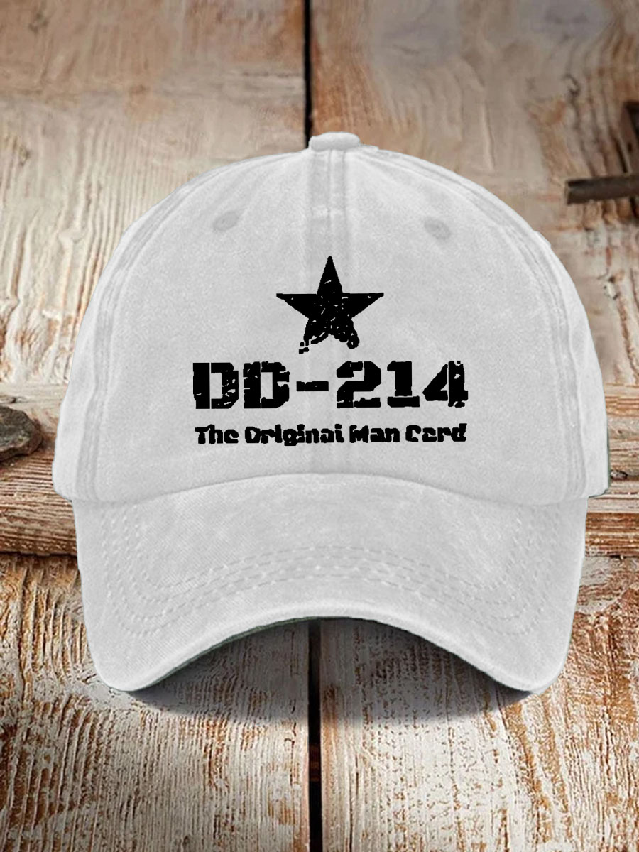 Men's DD-214 Star Print Washed And Distressed Hats