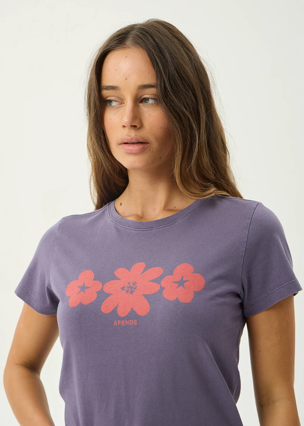 AFENDS Womens Terra - Baby Tee - Vintage Aubergine