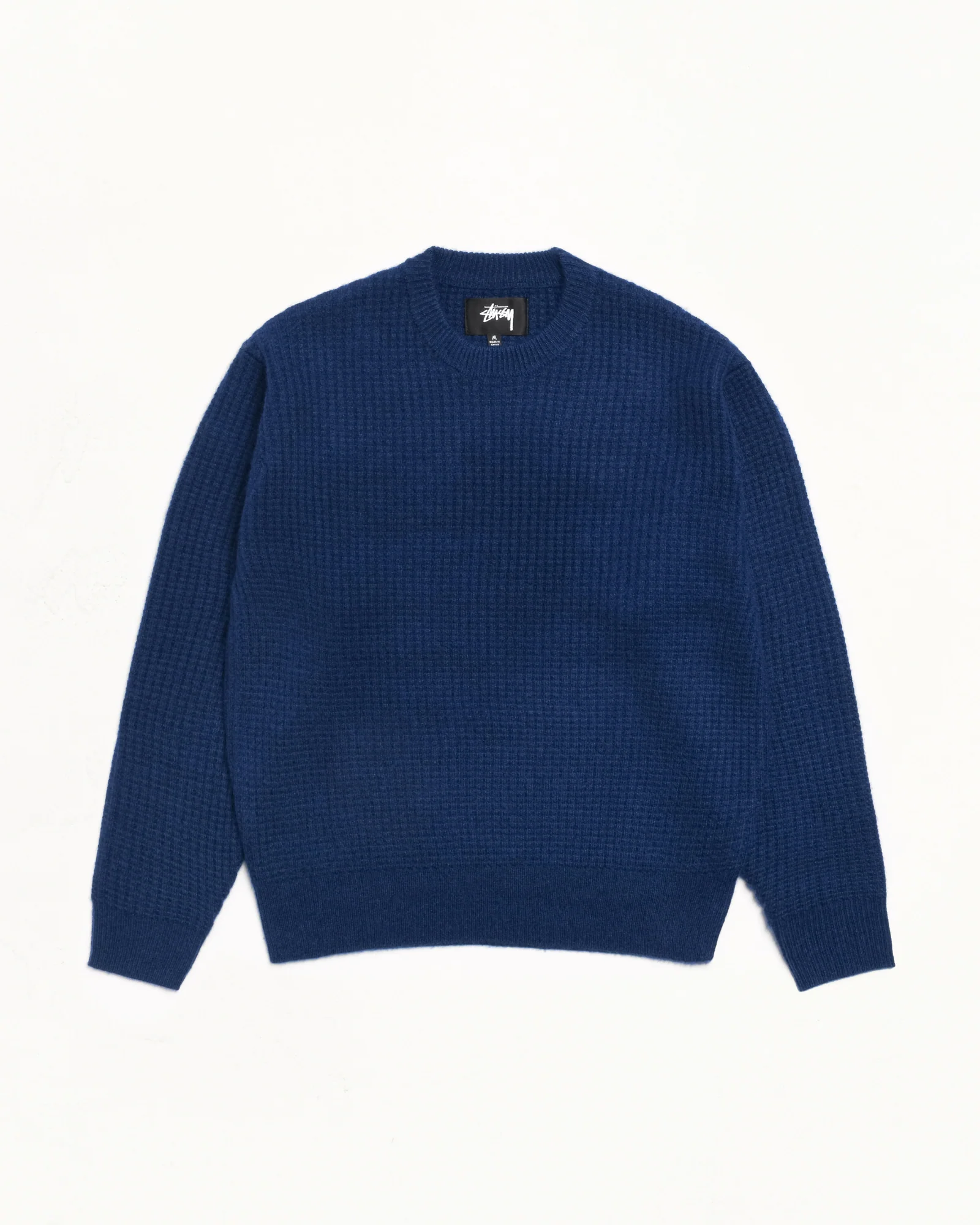 WAFFLE KNIT CASHMERE CREW