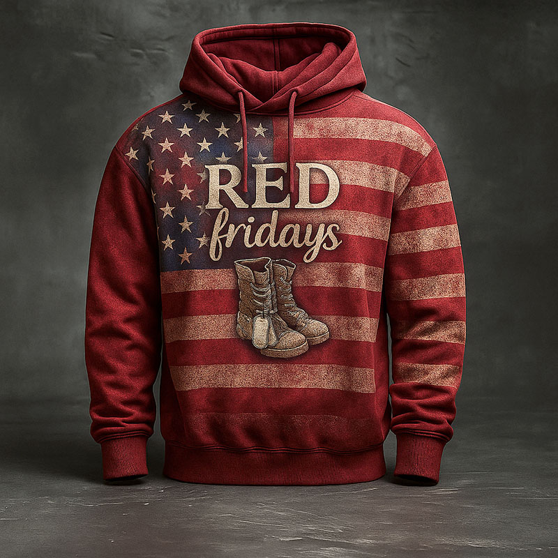 Red Friday Art Print Casual Hoodie
