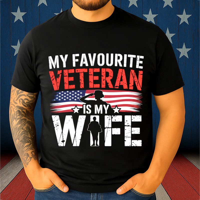 U.S.Veteran Husband Casual Printed T-shirt