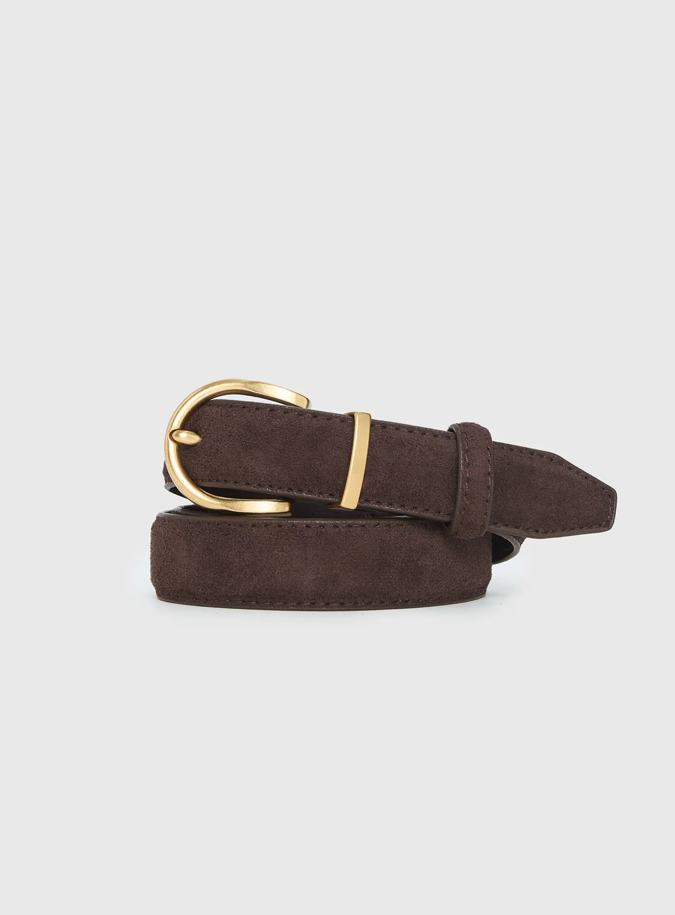 Jaslynn Faux Suede Belt Brown