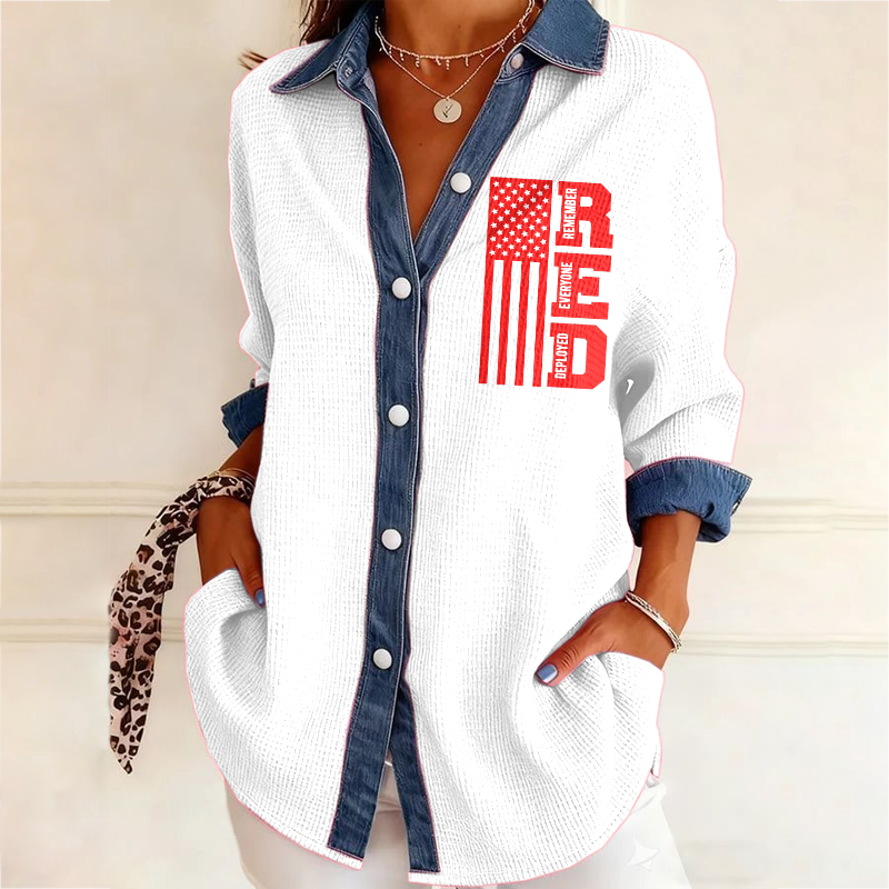 Women's Red Friday Printed Casual Shirt
