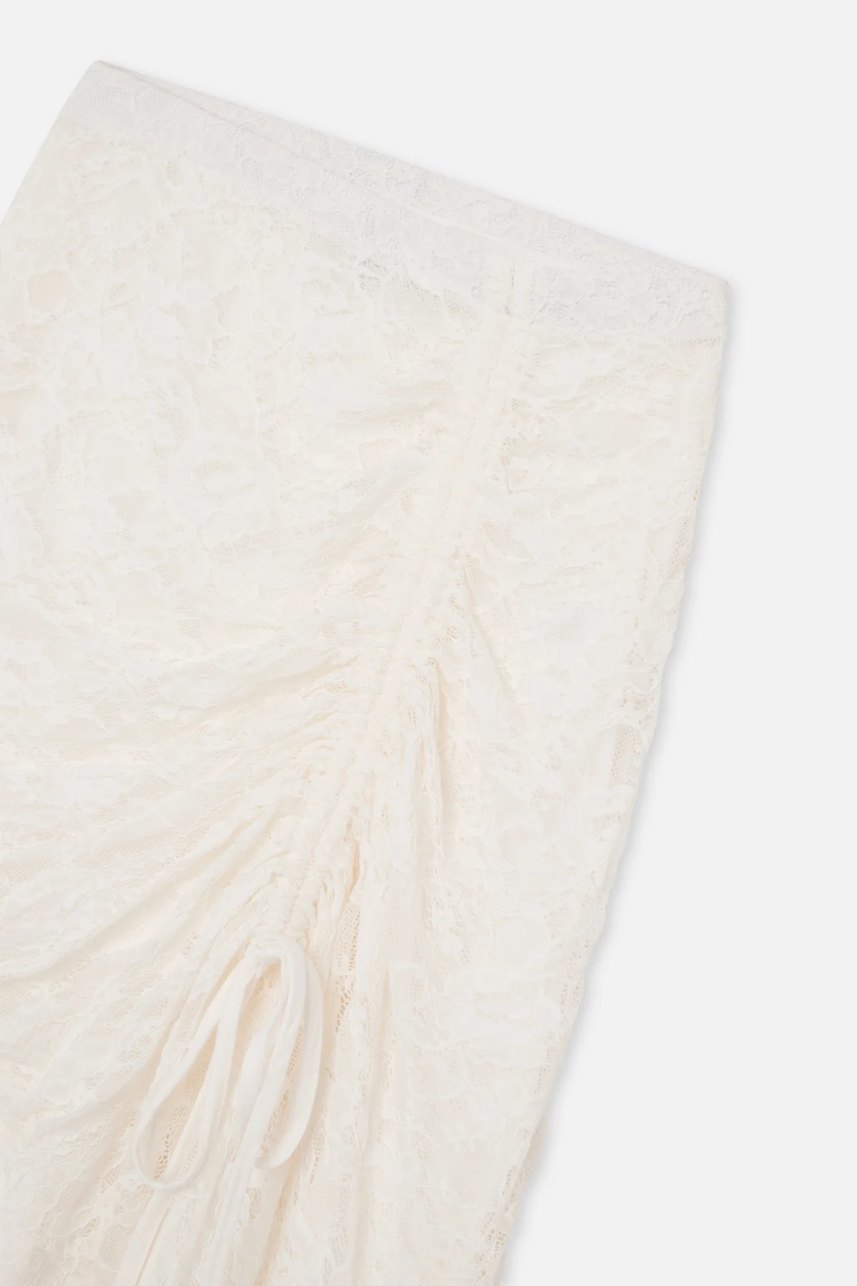 Asymmetric Lace White Skirt