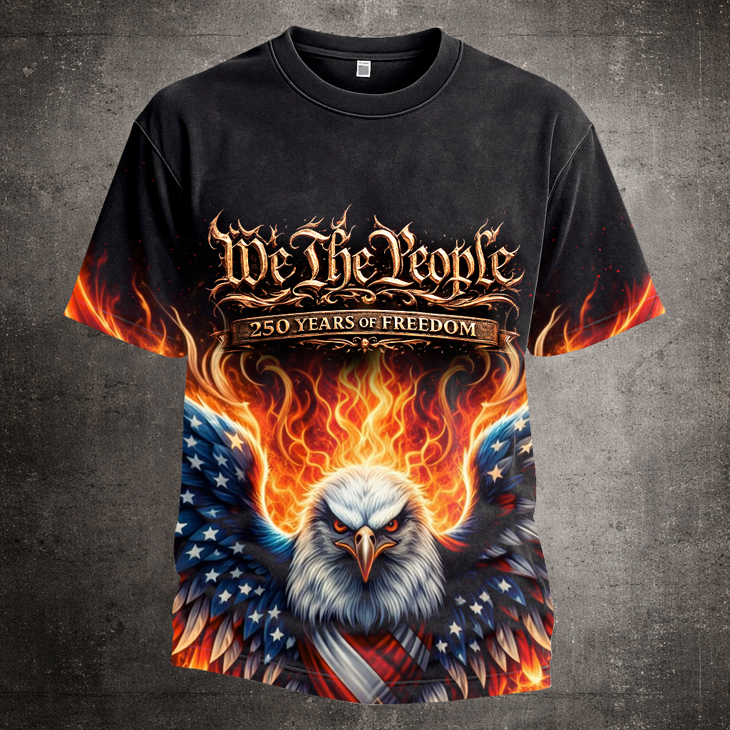 US 250th Anniversary Printed Casual Short Sleeve T-Shirt