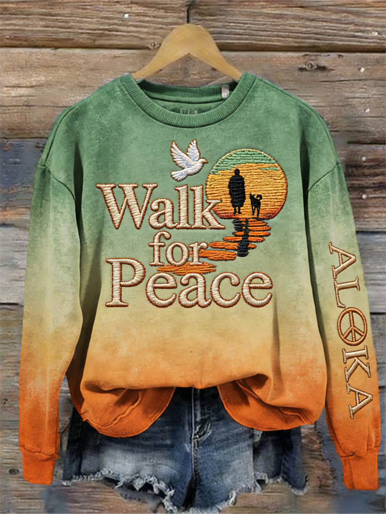 Walk For Peace Aloka Mission Journey Gradient Sweatshirt