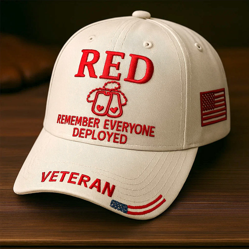 Red Friday Veterans Print Hat