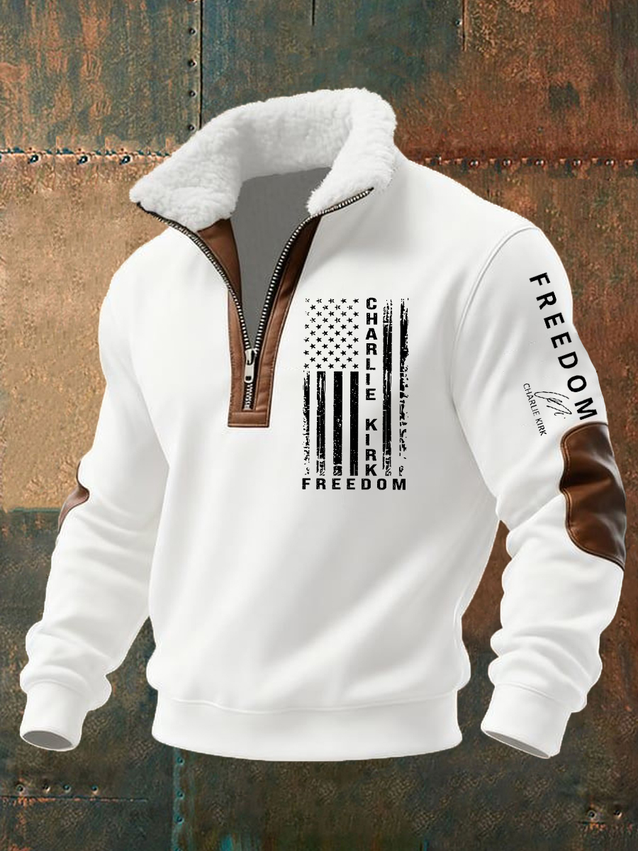 Men's Freedom Is Not Free R.I.P Charlie Kirk Baggy Zip-up Hoodie