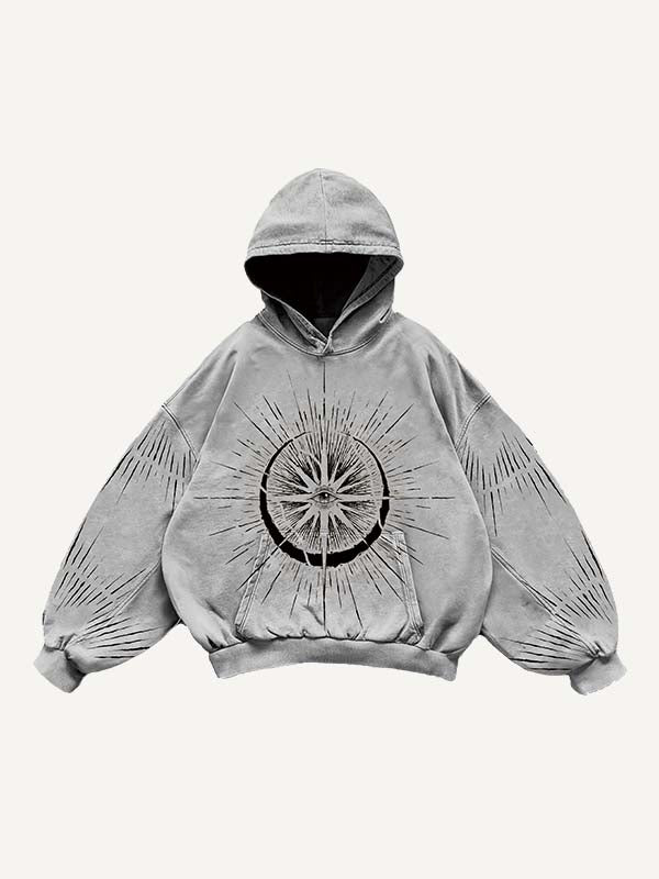 Eye&Tears&Cloud&Graphic Print Slant Pockets Hoodie
