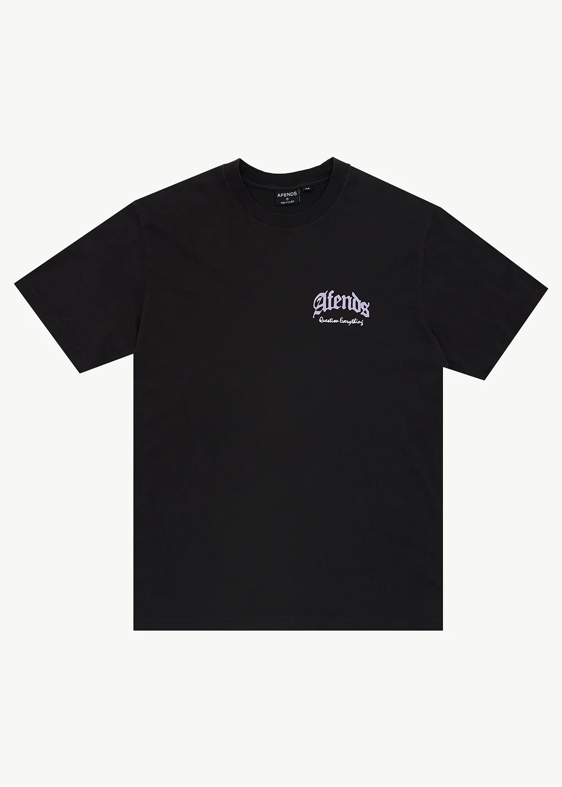 AFENDS Mens Thirty Three Ten - Retro Tee - Stone Black