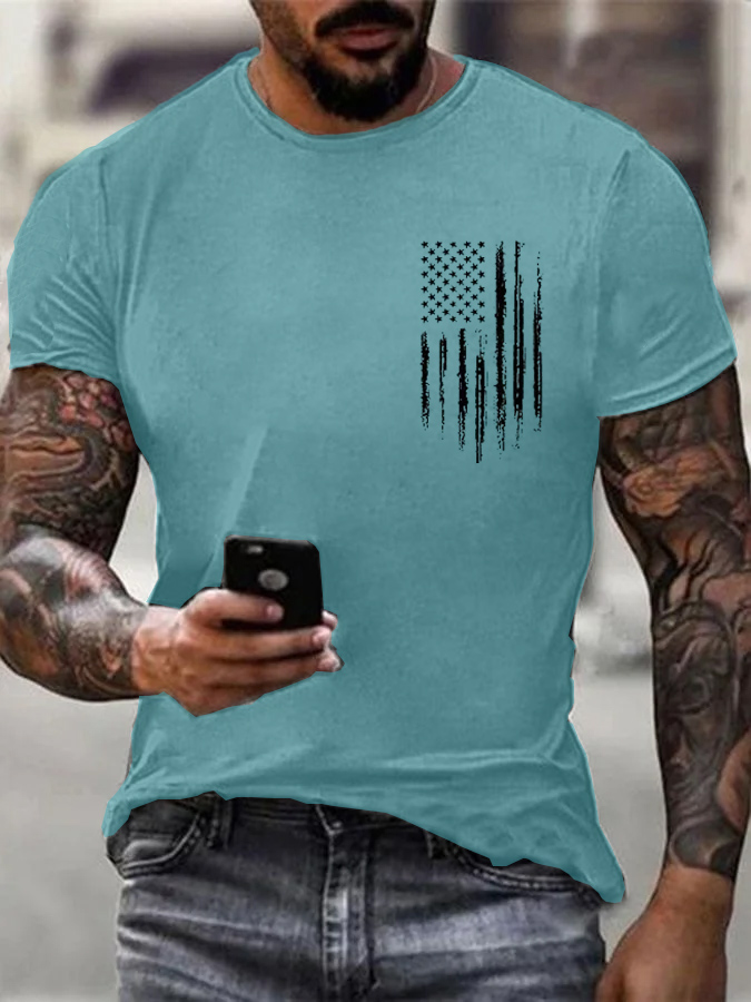 Men's American Flag Cotton T-Shirt