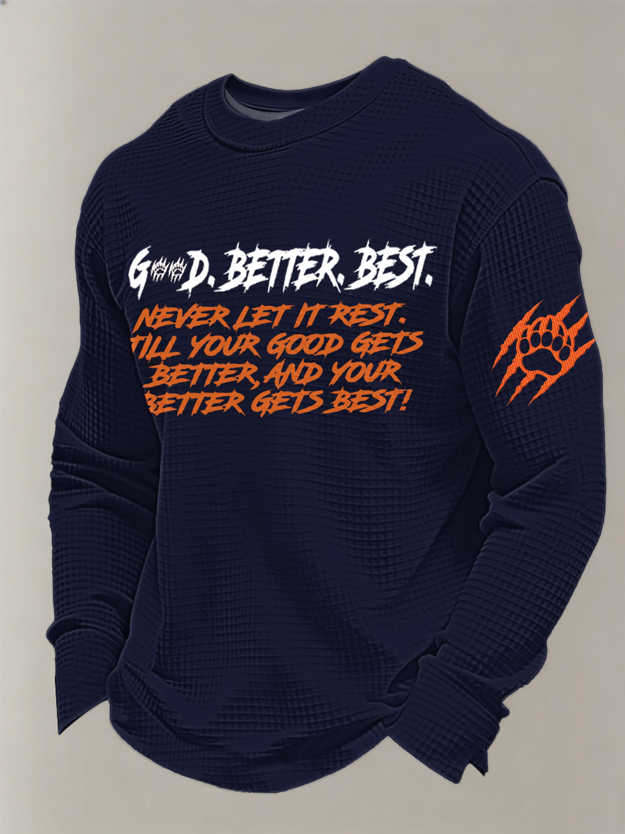 Men's Football Fans Gameday Casual Waffle Sweatshirt