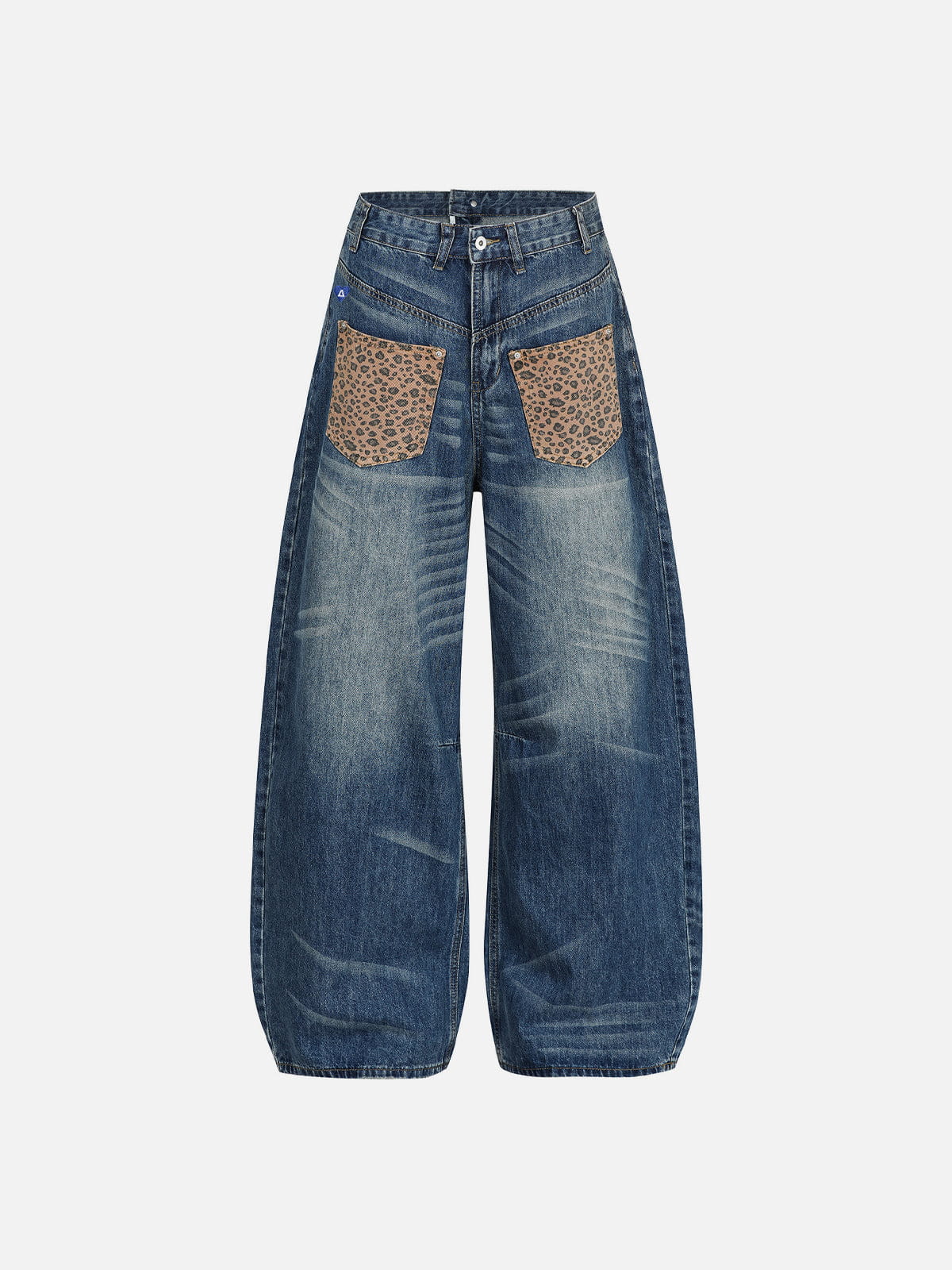 Aelfric Eden Leopard Pocket Reversible Baggy Barrel Jeans