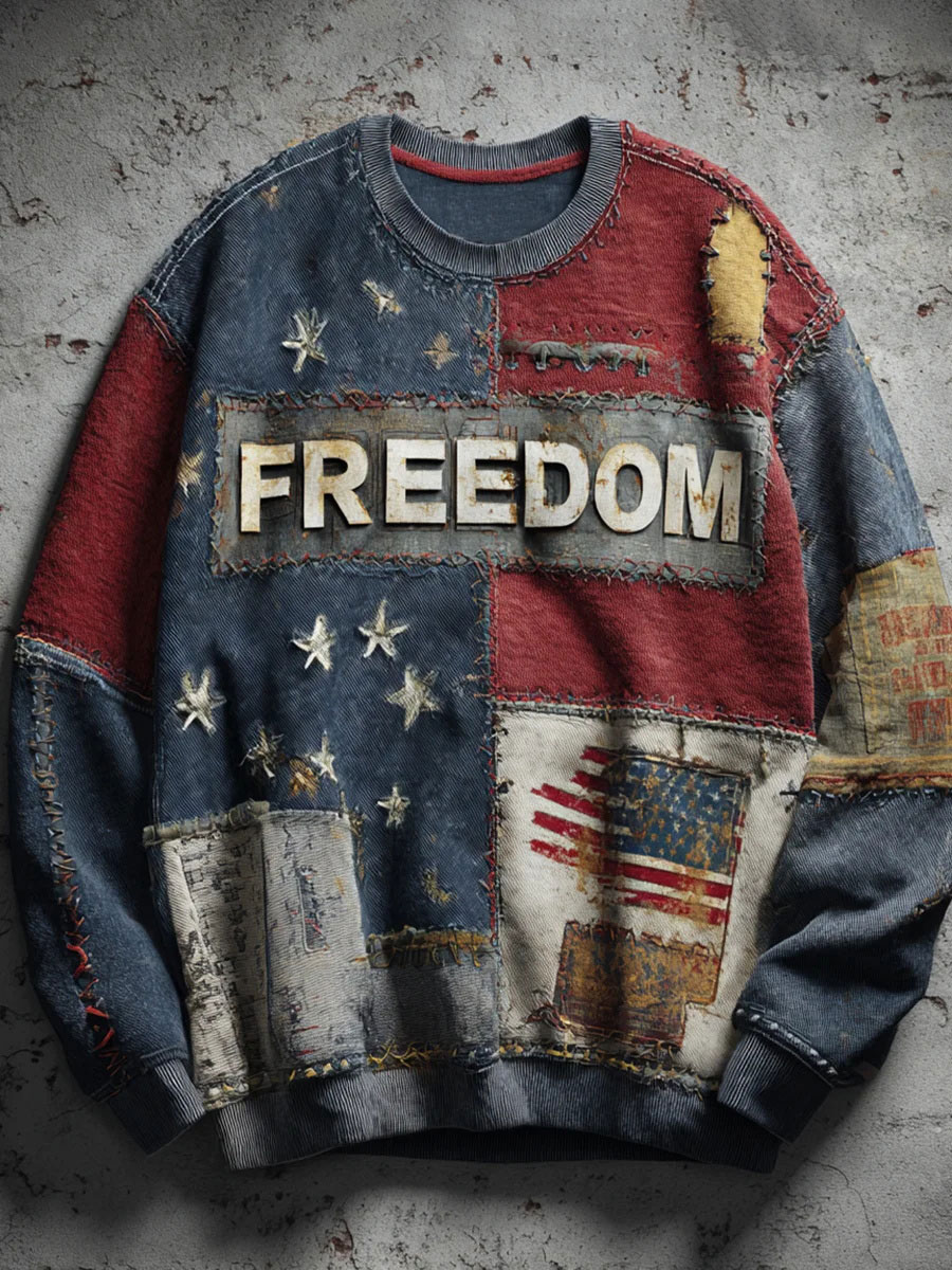 Men's Freedom Printed Casual Sweatshirt