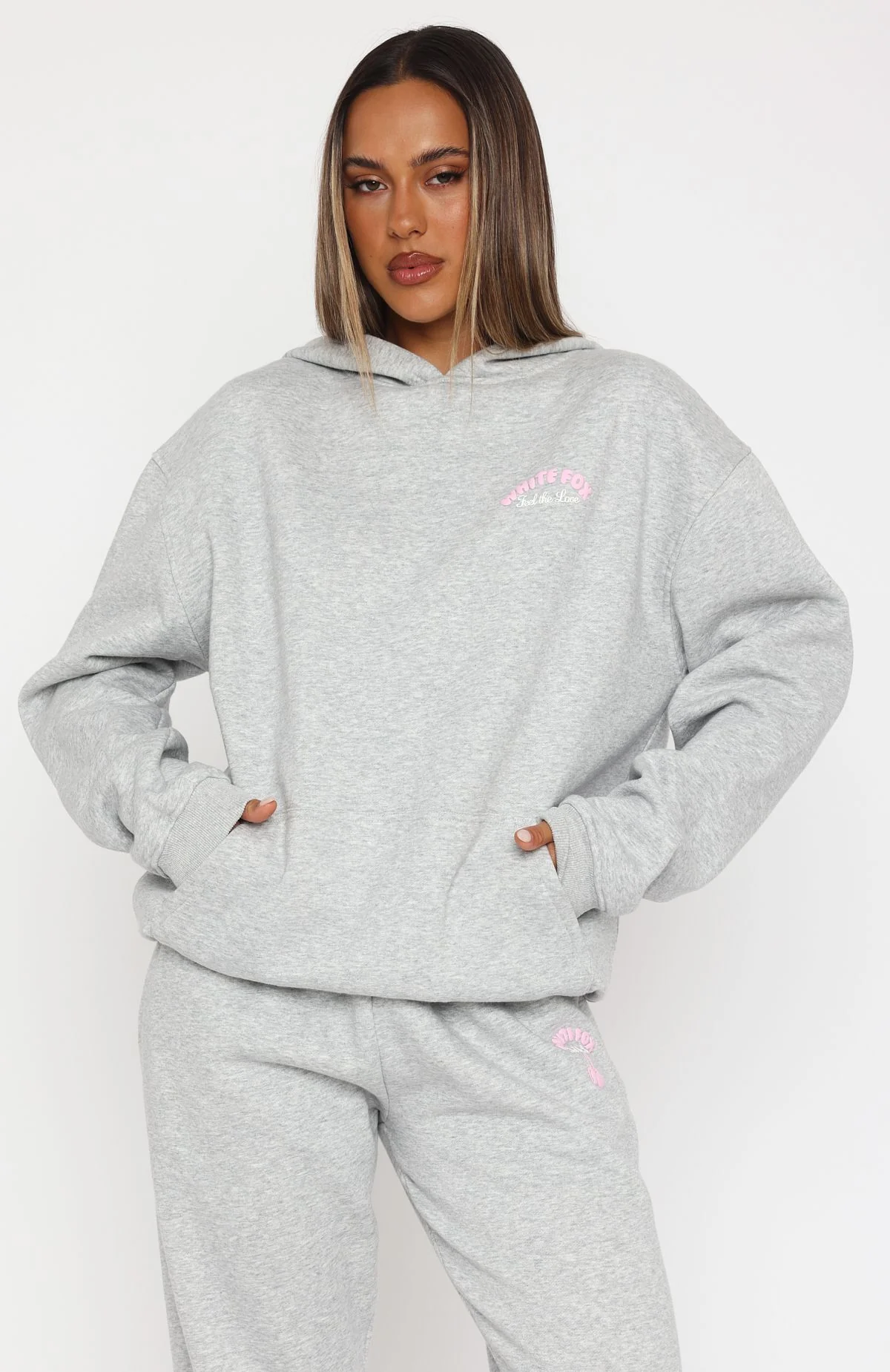 Love Me Tender Oversized Hoodie Dark Grey Marle