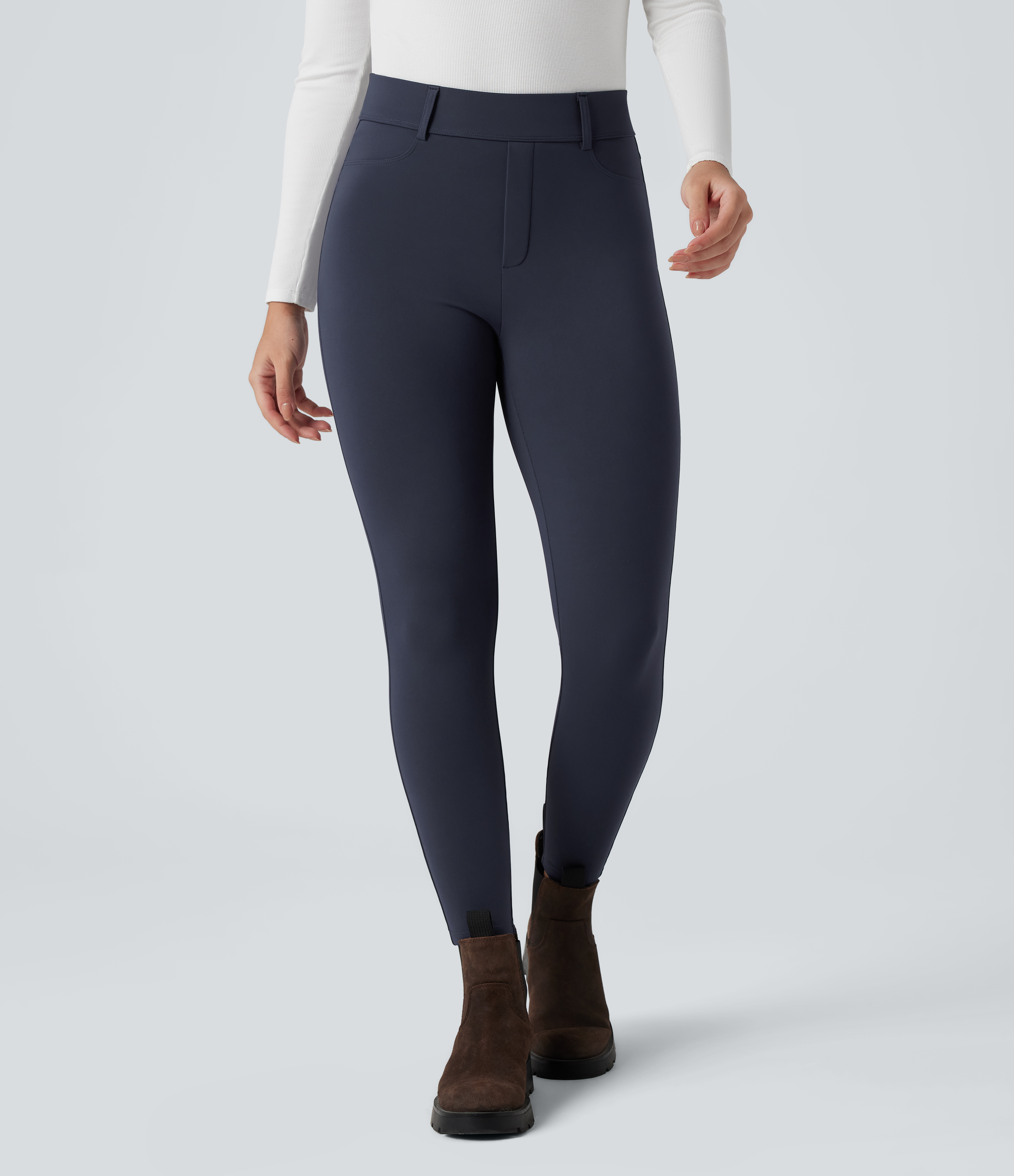 SoftlyZero™ Plush Thermal High Waisted Casual 7/8 Leggings with Pockets