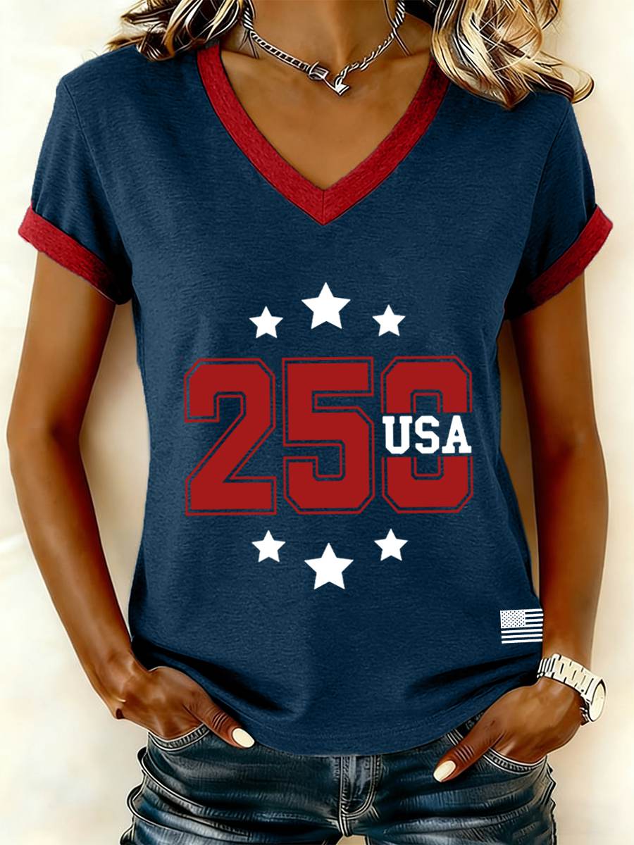 Women's Vintage America 250th Anniversary Print T-Shirt
