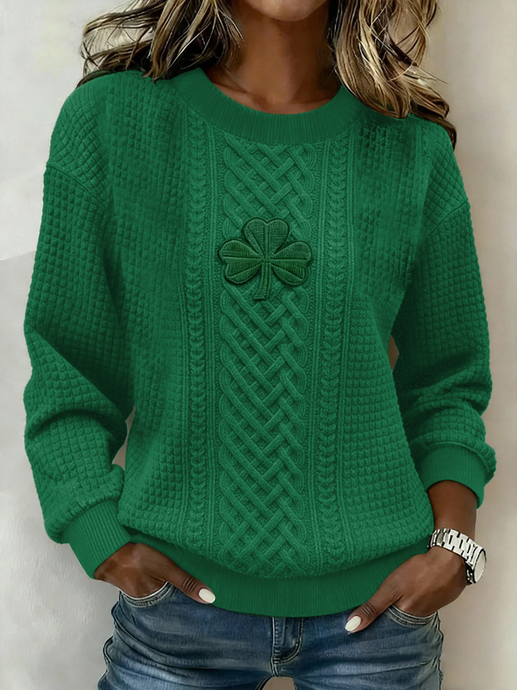 Women's St. Patrick's Day Knit Sweatshirt