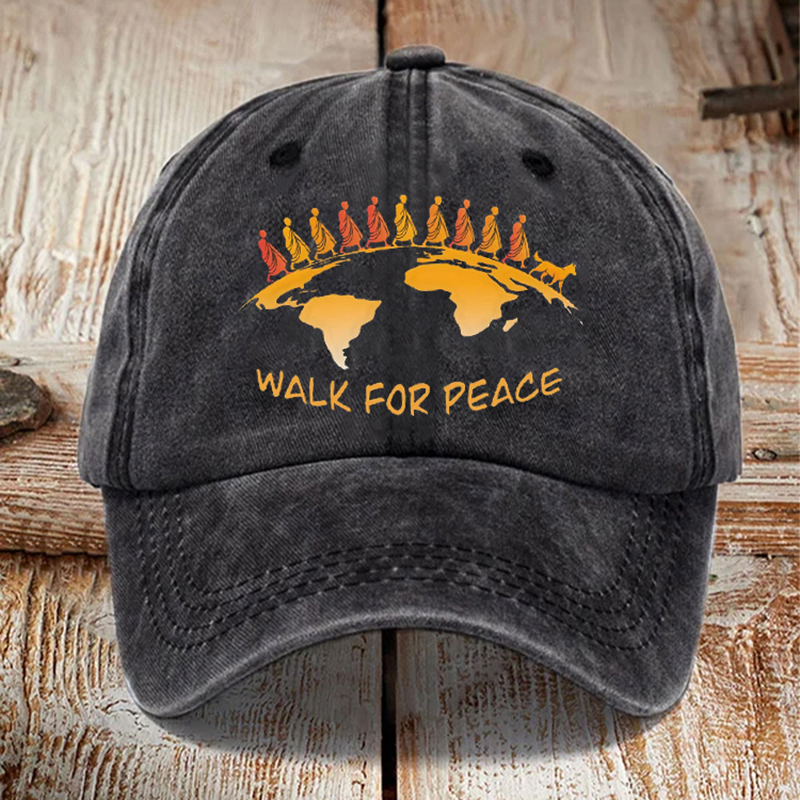 Unisex Walk For Peace Monks With Aloka Dog Print Baseball Cap