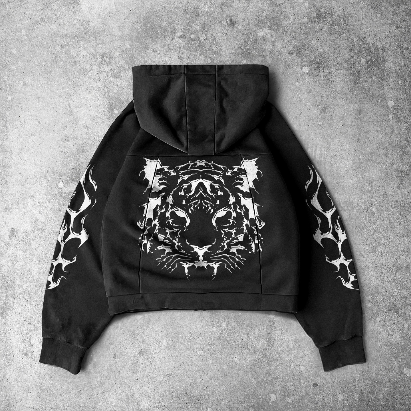 Men’s Darkness Tiger Street Wear Zip-Up Hoodie