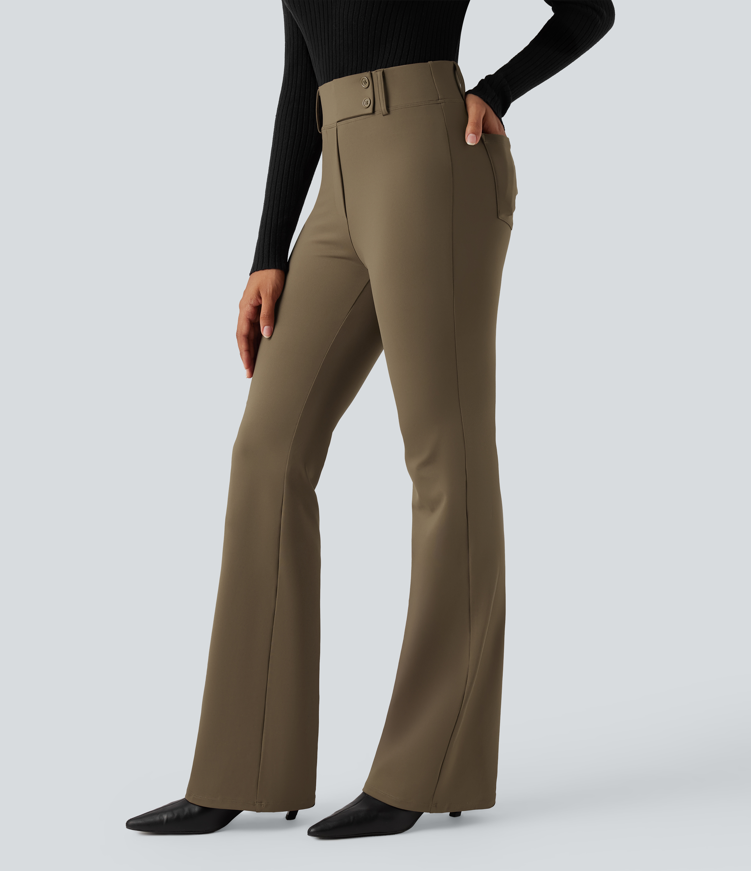 Halara Flex™ High Waisted Flare Work Pants with Pockets