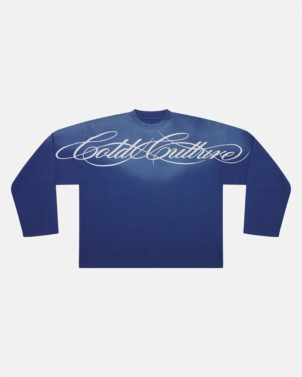 CROSSED SCRIPT LONGSLEEVE VIBRANT BLUE