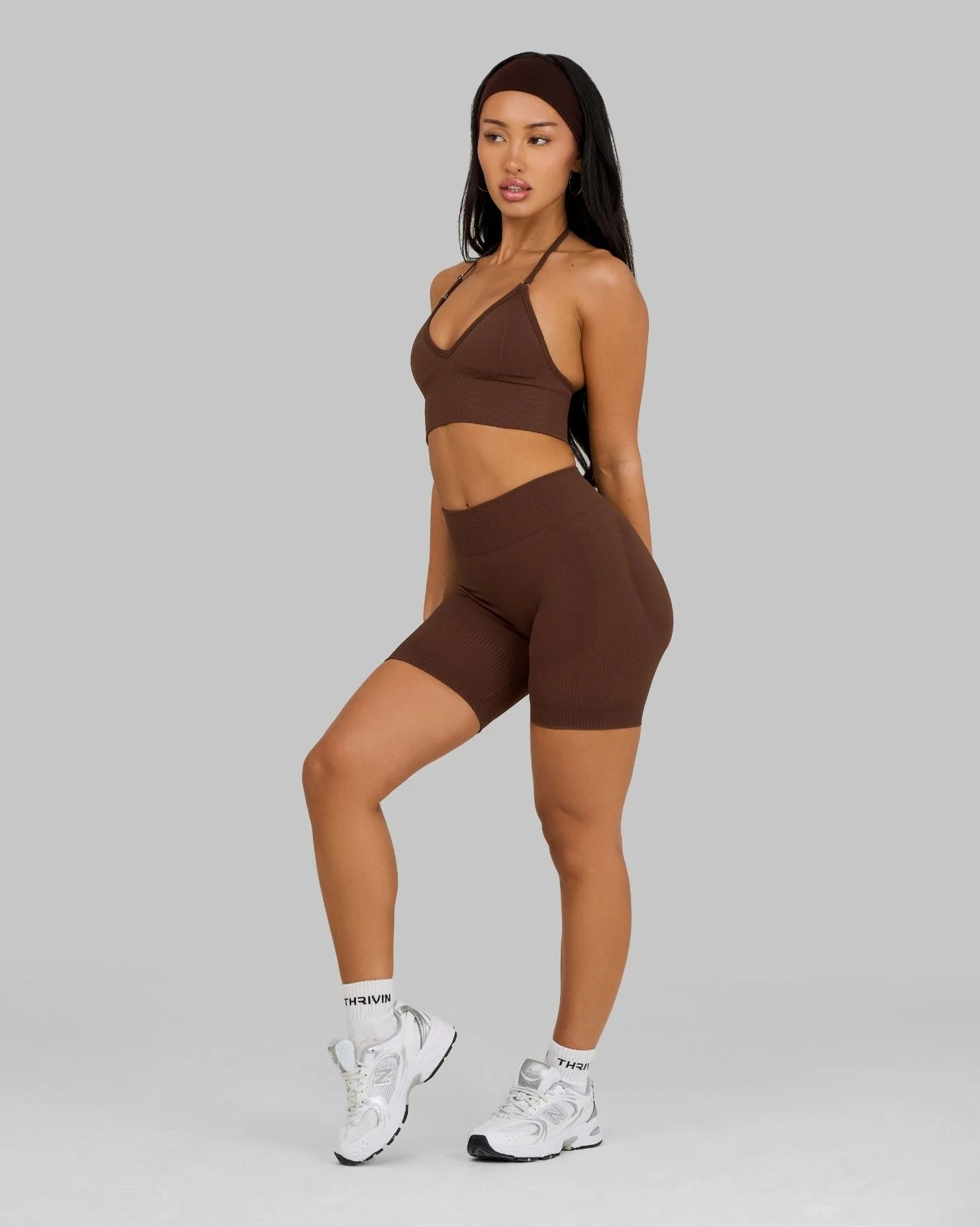Elevate™ Sculpting Mid Waist Scrunch Shorts | Bourbon Brown