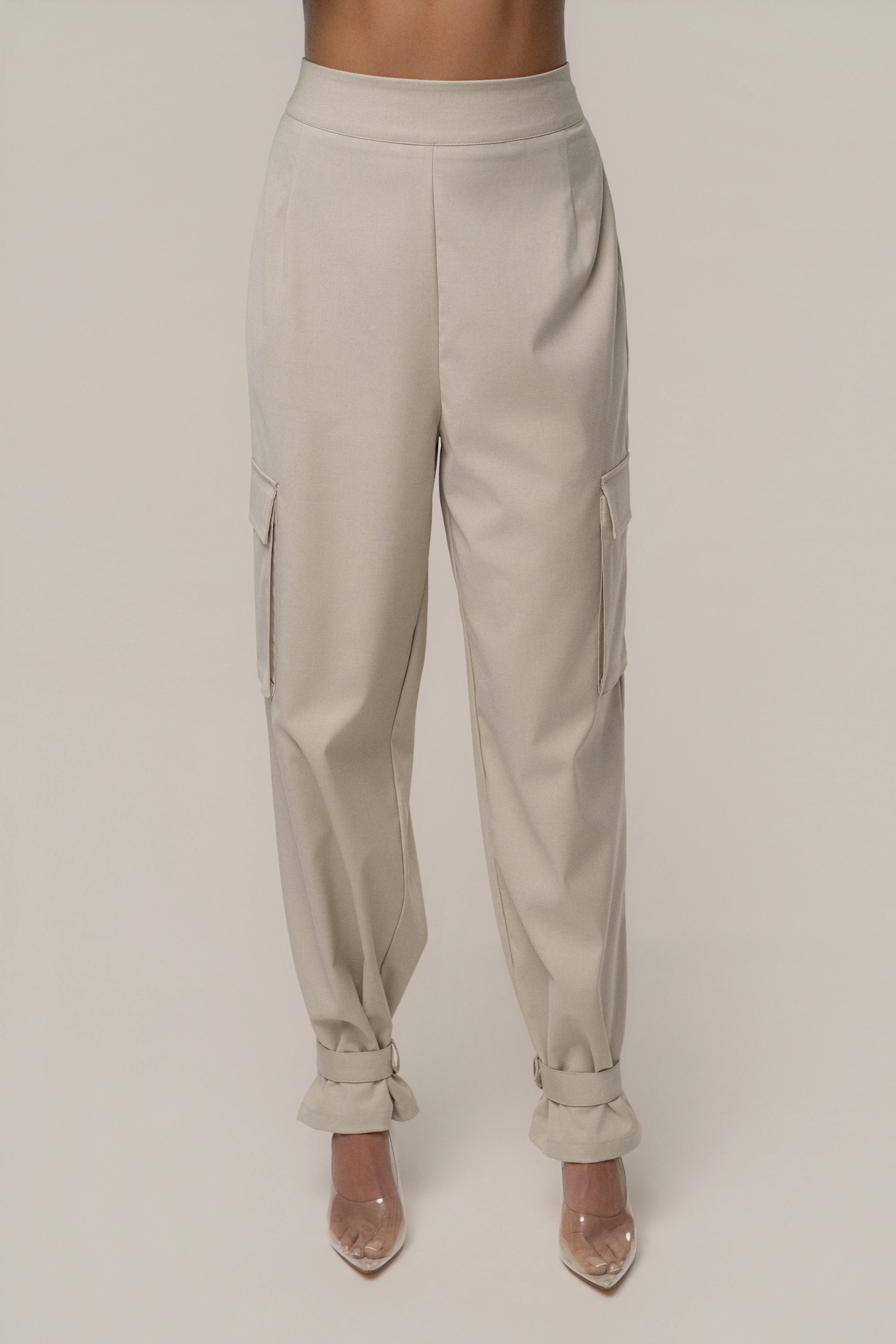 Khaki Autumn Flow Cargo Pants