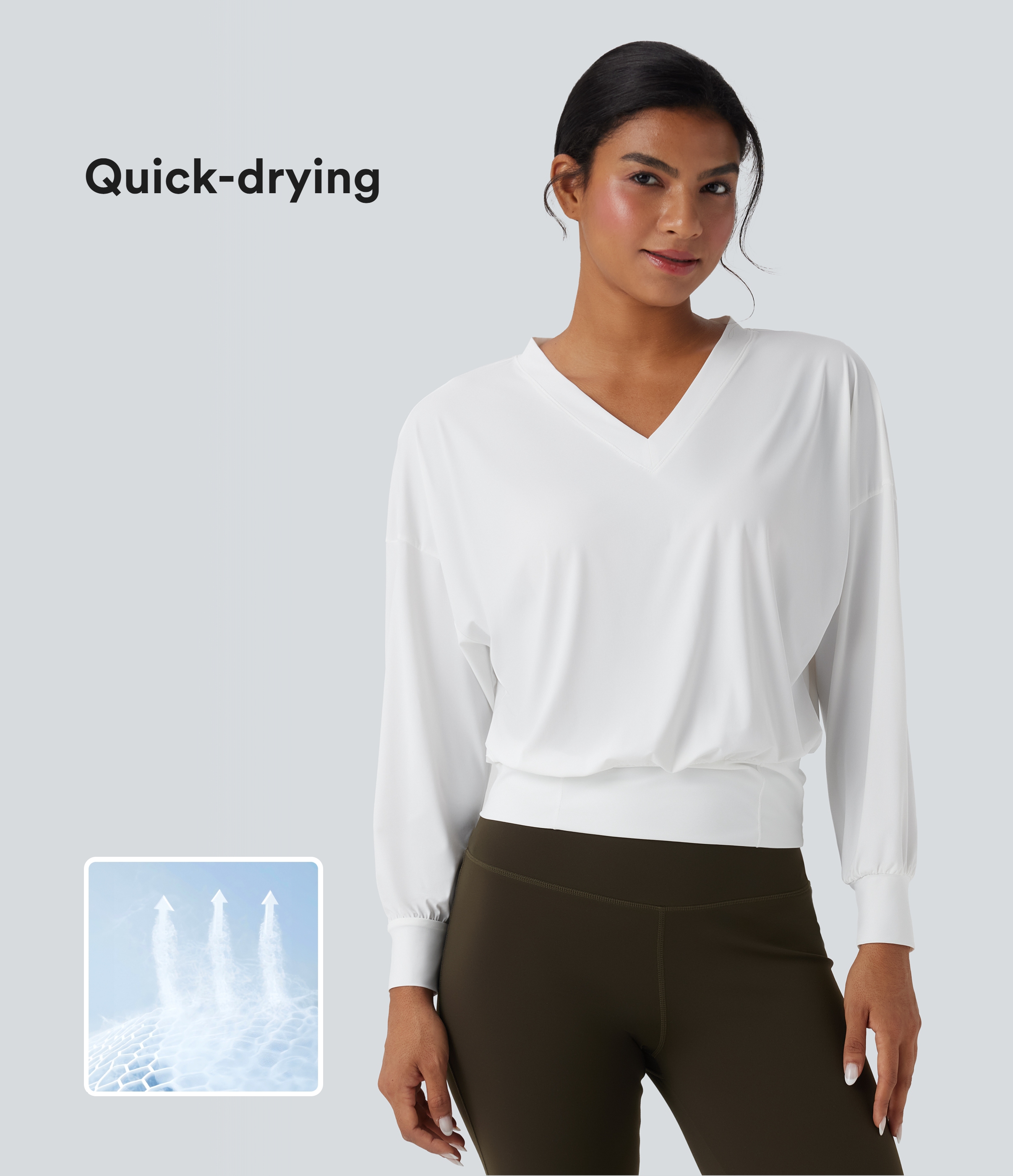 V-neck Oversized Quick Dry Yoga Sports Top