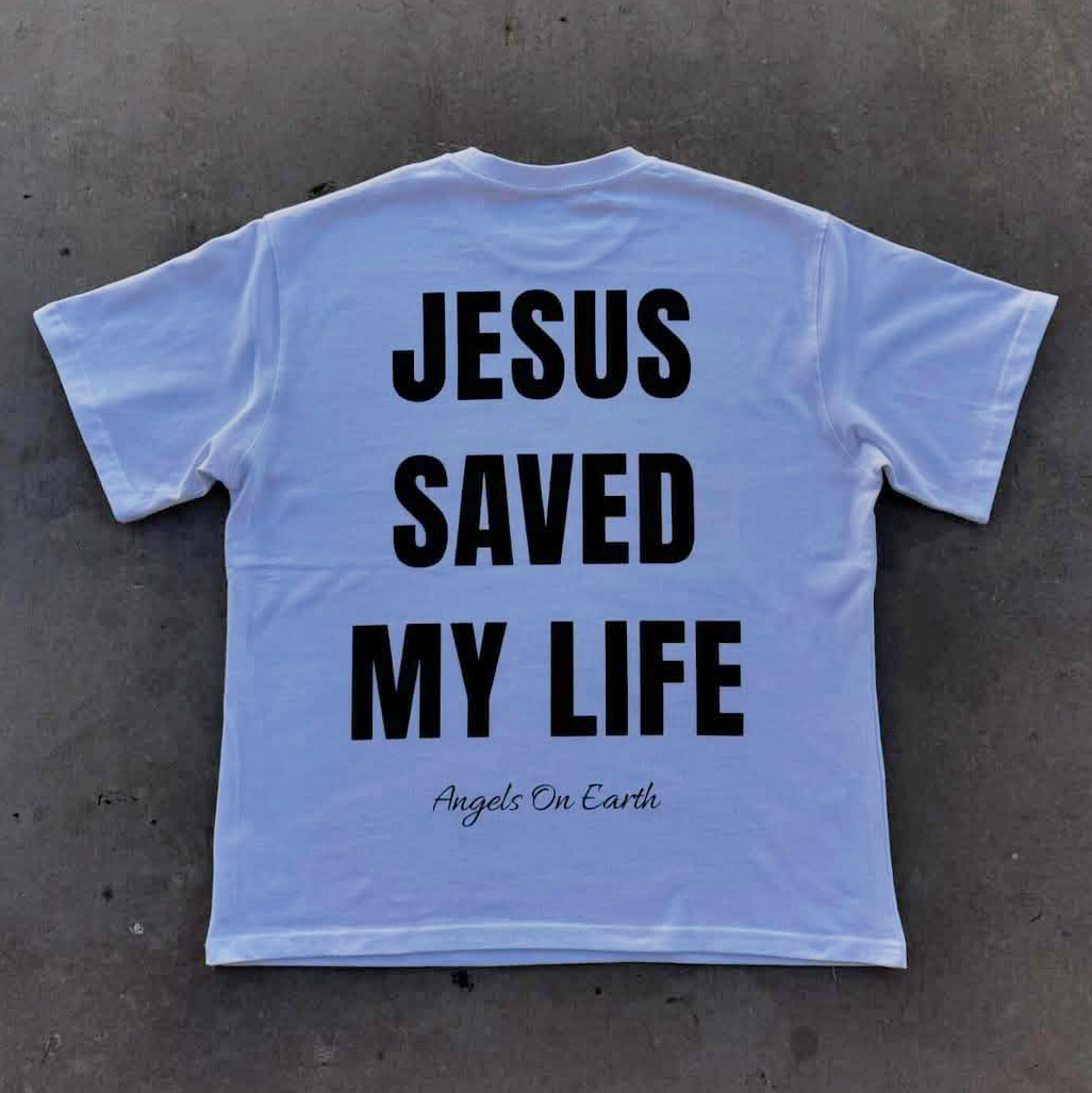 Jesus Saved My Life Print Short Sleeve T-Shirt