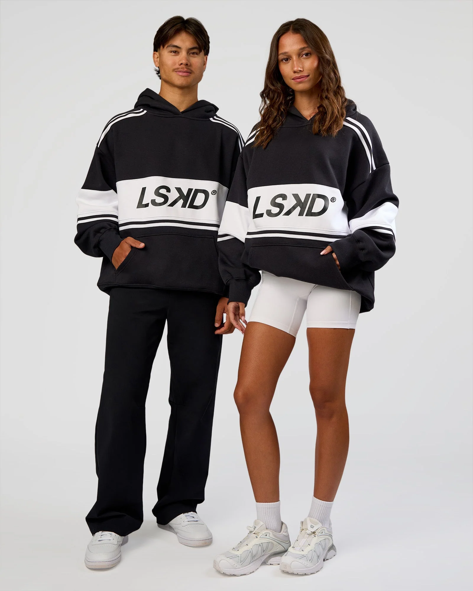 A-Team Oversized Hoodie - Caviar-White