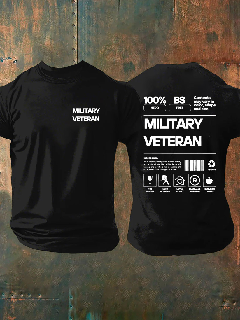 Miltary Veteran Pattern100% Cotton T-Shirt