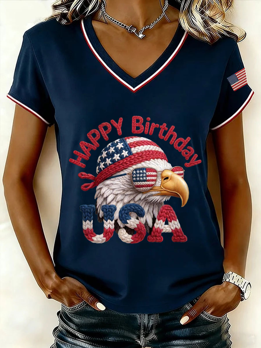 Women's Happy Birthday  V-Neck T-Shirts